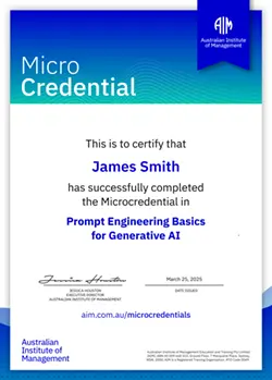 AIM Microcredentials QUALS Prompt Engineering Certificate